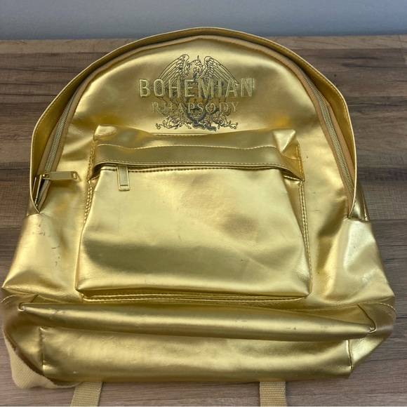 Bohemian Rhapsody Official Queen Movie Promotional Backpack Metallic Gold - Picture 1 of 13